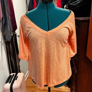 Hang Ten Orange 3/4 Sleeve Crop Blouse